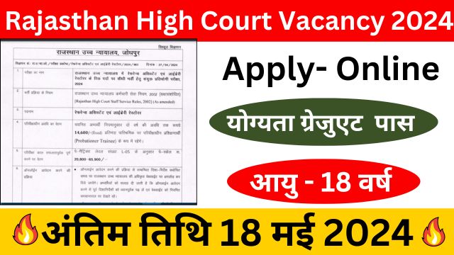 Rajasthan High Court Vacancy 2024